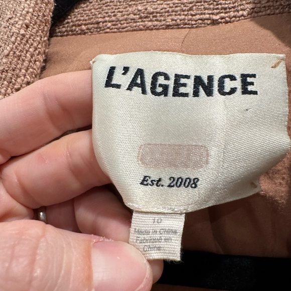 L’AGENCE brown tweed Brooke cropped blazer - Picture 7 of 10